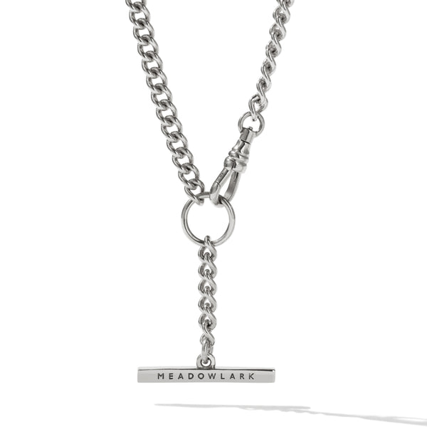 Meadowlark Fob Chain Necklace - Sterling Silver - Walker & Hall