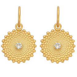 Zoe & Morgan Helios Earrings - Gold Plated & White Zircon - Earrings - Walker & Hall