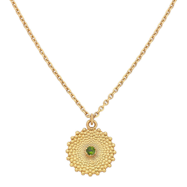 Zoe & Morgan Helios Pendant  - Gold Plated & Chrome Diopside - Necklace - Walker & Hall