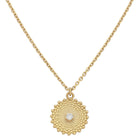 Zoe & Morgan Helios Pendant  - Gold Plated & White Zircon - Necklace - Walker & Hall