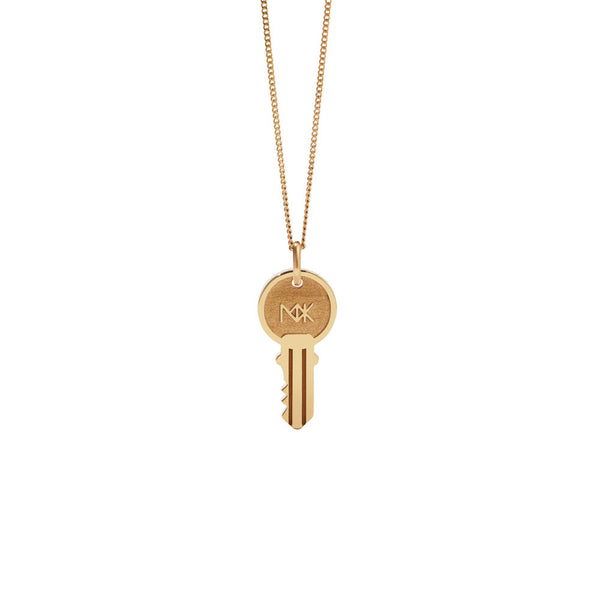 Meadowlark Key Charm Necklace - Gold Plated - Necklace - Walker & Hall