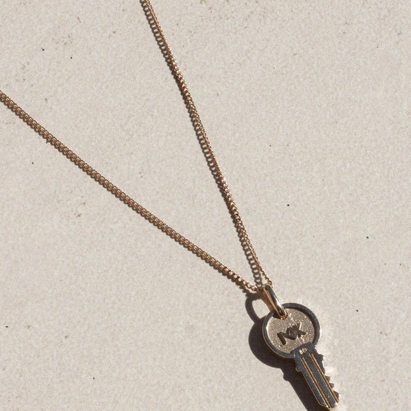 Meadowlark Key Charm Necklace - Gold Plated - Necklace - Walker & Hall
