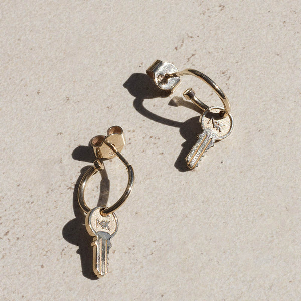 Meadowlark Key Signature Hoop Earrings - Gold Plated - Earrings - Walker & Hall