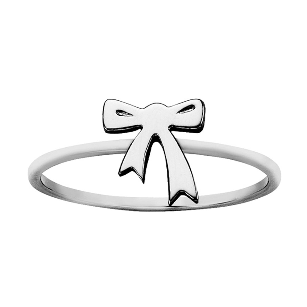 Bow Ring with Round SI Diamond | 0.4 carats Round SI Diamond Cocktail Ring  in 14k White Gold | Diamondere