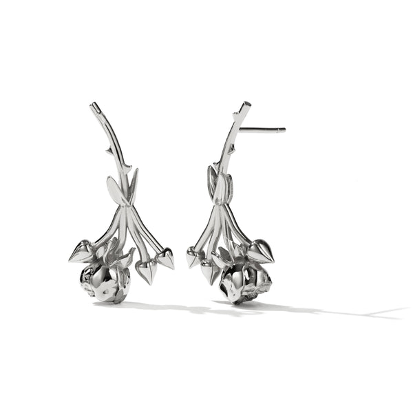 Meadowlark Rose Stud Earrings - Sterling Silver - Earrings - Walker & Hall
