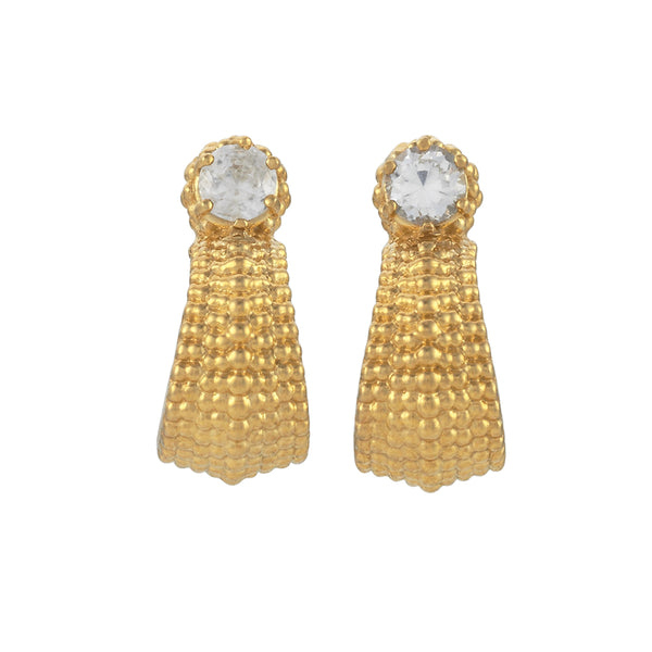 Zoe & Morgan Sundar Earrings - Gold Plated & White Zircon - Earrings - Walker & Hall