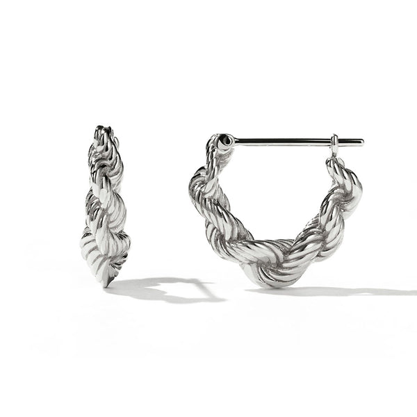 Meadowlark Twisted Rope Earrings - Sterling Silver - Earrings - Walker & Hall