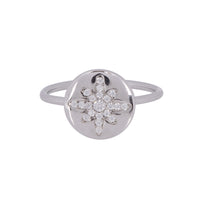 Boh Runga Starburst Button Ring - Sterling Silver-Ring-Walker & Hall