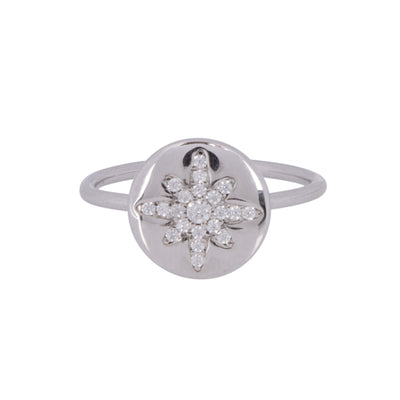 Boh Runga Starburst Button Ring - Sterling Silver-Ring-Walker & Hall