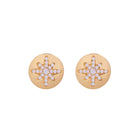 Boh Runga Starburst Button Stud Earrings - Gold Plated & Cubic Zirconia - Walker & Hall